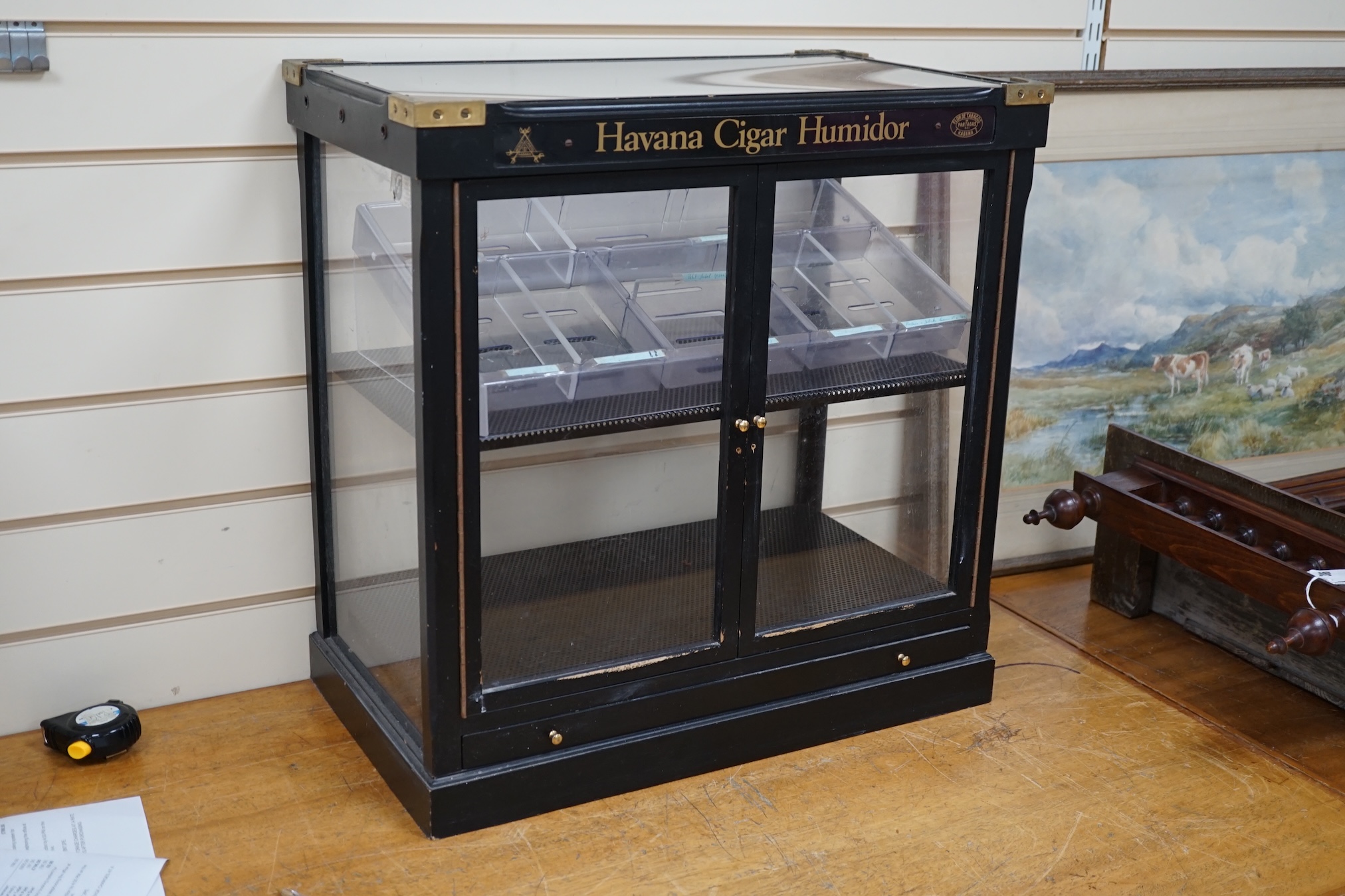 An Havana cigar humidor, advertising display case, 55cm wide. Condition - fair